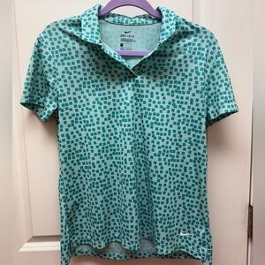 Nike Dri-Fit women’s golf shirt. Blue/ green, medium